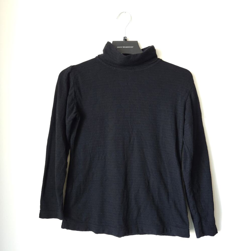 S.N.S. Herning Men’s Shirt Long Sleeve Turtleneck Small Black 95% Merino Blend